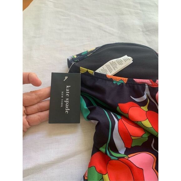 Kate Spade Flower Bed Bandeau One-Piece XS Blue Floral Tropical NWT - Picture 5 of 13